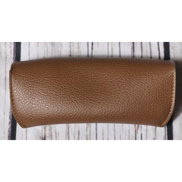 Ray-Ban Sunglasses Semi-Hard Case Brown Leather W/ Logo, Black Felt Inside - Picture 4 of 6